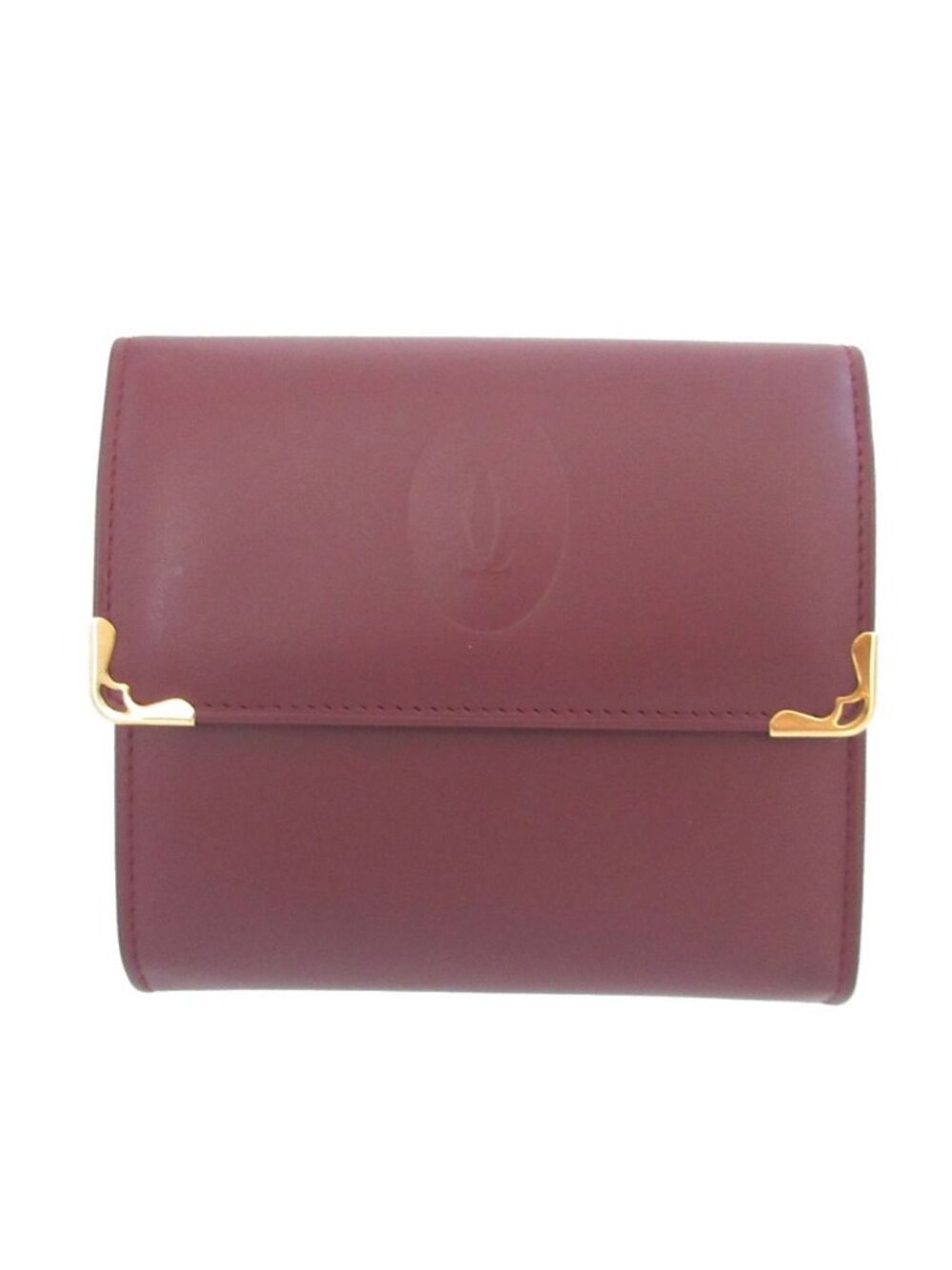 Cartier Must Leather Bordeaux Red Snap Wallet